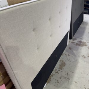 NEW FLORENCE DOVE GREY QUEEN SIZE HEADBOARD, SOLD AS IS