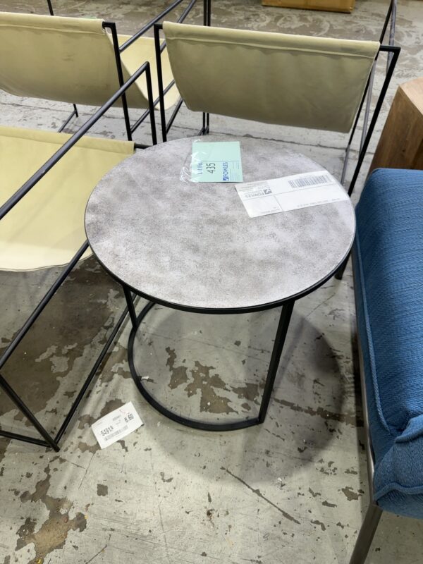 EX HIRE - GREY SIDE TABLE, SOLD AS IS