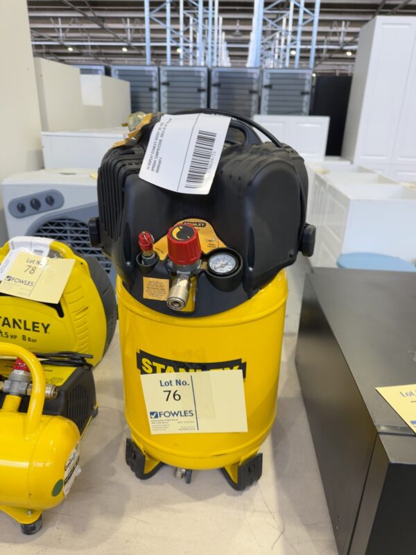 EX DISPLAY STANLEY AC6527 OIL FREE UPRIGHT COMPRESSOR, SOLD AS IS 3 MONTH WARRANTY