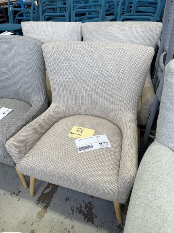 EX STAGING FURNITURE - BEIGE CHAIR SOLD AS IS