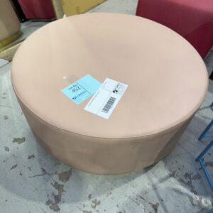 EX HIRE PINK ROUND OTTOMAN, SOLD AS IS
