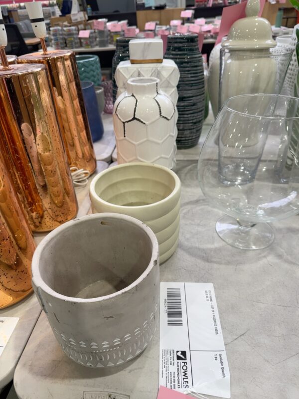 EX STAGING - LOT OF 4 ASSORTED VASES, SOLD AS IS