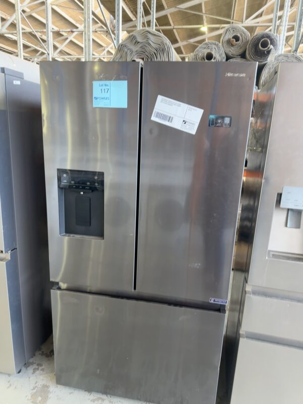 REFURBISHED HISENSE 634 LITRE FRENCH DOOR FRIDGE HRFD634BW WITH 3 MONTH BACK TO BASE WARRANTY