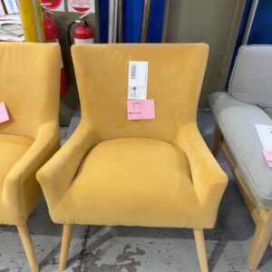 EX STAGING - YELLOW ARMCHAIR, SOLD AS IS