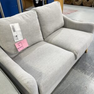 EX STAGING - GREY COUCH, SOLD AS IS
