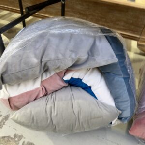 EX HIRE - BAG OF ASSORTED DESIGNER CUSHIONS, SOLD AS IS