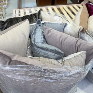 EX HIRE - BAG OF ASSORTED DESIGNER CUSHIONS, SOLD AS IS