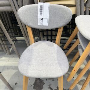 EX STAGING LIGHT GREY DINING CHAIR, SOLD AS IS