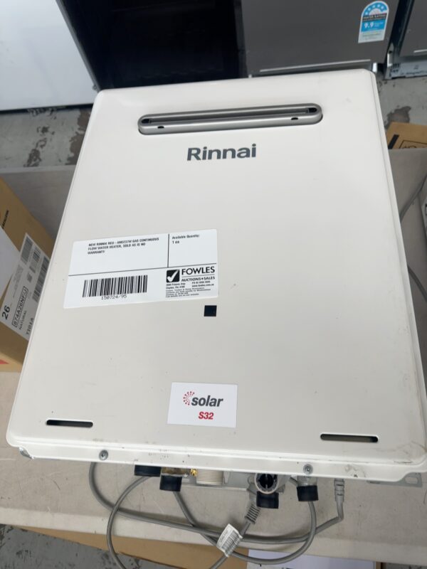 NEW RINNAI REU-AM3237W GAS CONTINUOUS FLOW WATER HEATER, SOLD AS IS NO WARRANTY