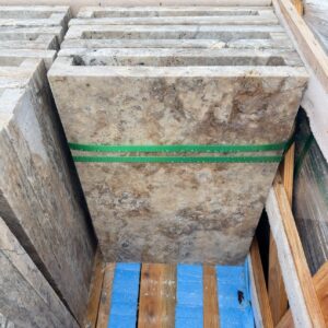 SILVER  DROP FACE TUMBLED & UNFILLED TRAVERTINE FOR POOL COPING OR STAIR TREAD, 28UNITS **SOLD PER PIECE** 610X406X30/DROP 60