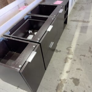 NEW BV315 - 1500MM DARK TIMBER WALL HUNG VANITY FULLY ADJUSTABLE CABINETS ** 1 CABINET EACH OF ABCD - NO TOPS**