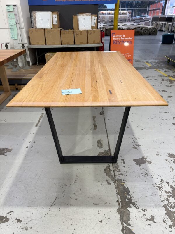 EX DISPLAY DANTE MESSMATE TIMBER DINING TABLE 2000MM, BEVELLED EDGE, RRP$2475 SOLD AS IS