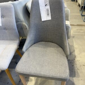 EX STAGING - GREY DINING CHAIR, SOLD AS IS