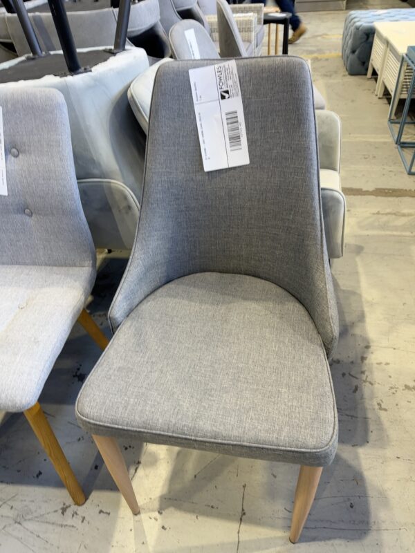 EX STAGING - GREY DINING CHAIR, SOLD AS IS