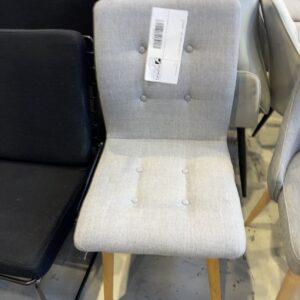 EX STAGING - GREY DINING CHAIR, SOLD AS IS