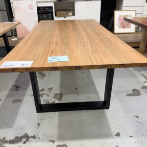 EX DISPLAY LUCA MARRI TIMBER DINING TABLE 2100MM RRP$2100 SOLD AS IS **SLIGHT BOW**
