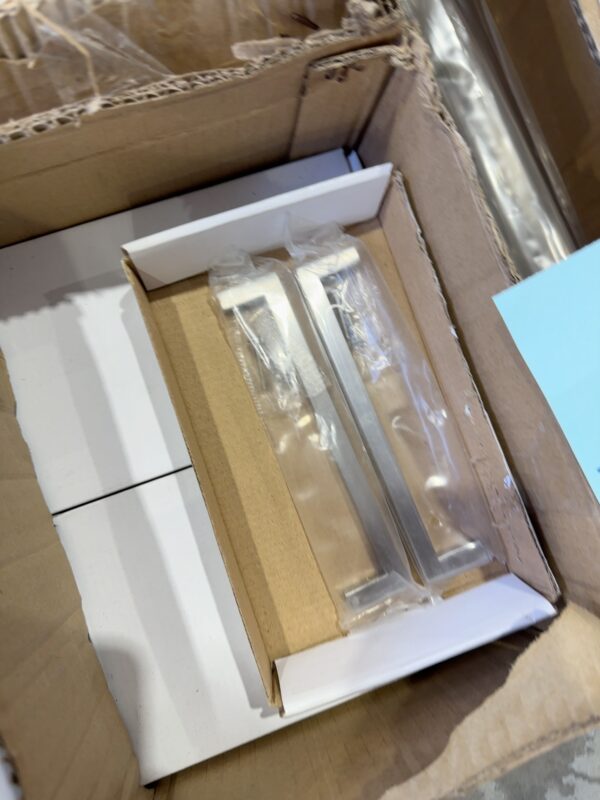 BOX OF ASSORTED CABINET HANDLES, SOLD AS IS