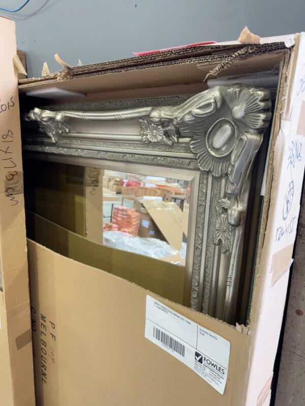 ORNATE FRAMED SILVER MIRROR 665S 124CM X 155CM RRP$799