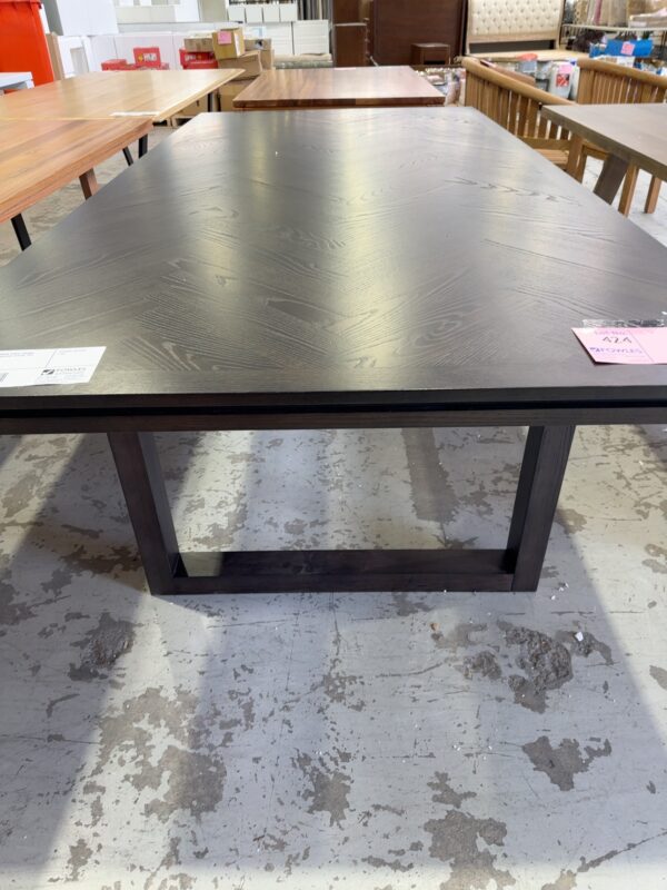EX DISPLAY ADLEY DINING TABLE 2500MM JAPAN BLACK, HERRINGBONE DESIGN, RRP$1799, SOLD AS IS