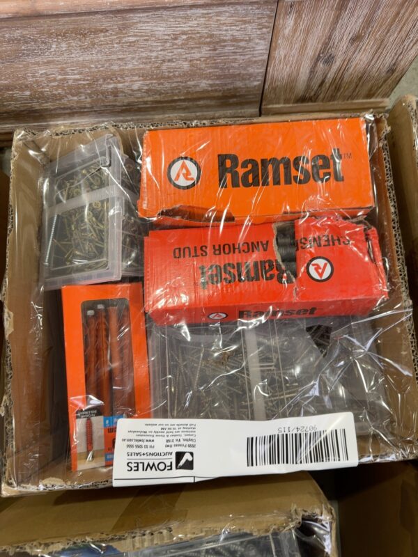 BOX OF ASSORTED HARDWARE STORE ITEMS, SOLD AS IS