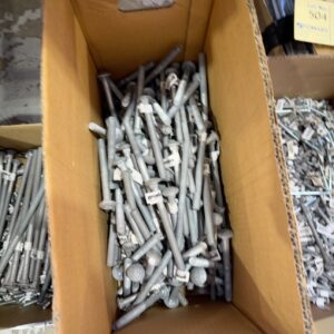 BOX OF HARDWARE STORE STOCK - SCREWS, BOLTS ETC SOLD AS IS