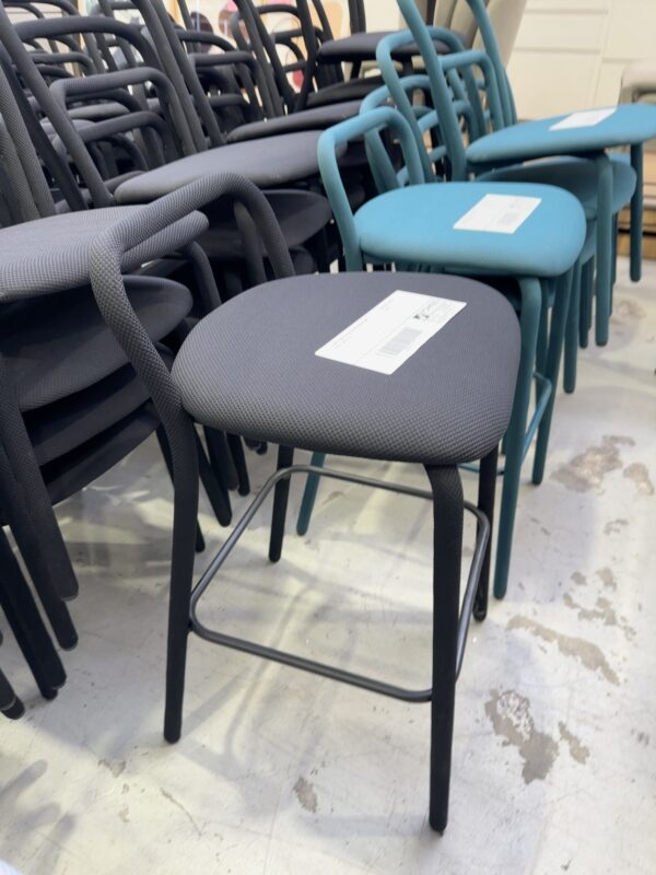 EX HIRE PIPER BLACK UPHOLSTERED BAR STOOL, SOLD AS IS