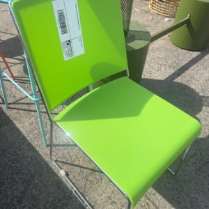 EX HIRE GLOSS GREEN CHAIR,SOLD AS IS