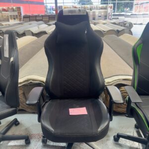 SAMPLE GAMING CHAIR, FABRIC, HEIGHT ADJUSTABLE GAS LIFT, ADJUSTABLE CHAIR TILT & BACKREST RECLINE MOTION, WEIGHT CAPACITY 150KG RRP$399