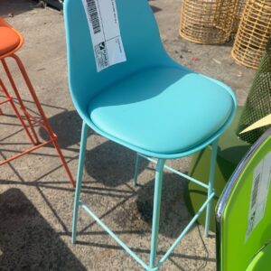 EX HIRE TEAL BAR STOOL, SOLD AS IS