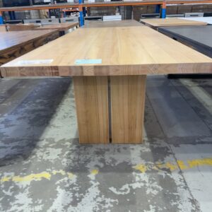 EX DISPLAY ATLAS 2400MM NATURAL MESSMATE DINING TABLE, SOLD AS IS