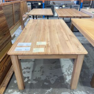 NEW FINLEY DINING TABLE 2000MM, MESSMATE TIMBER