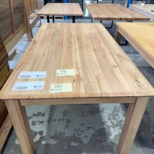 NEW FINLEY DINING TABLE 2400MM, MESSMATE TIMBER