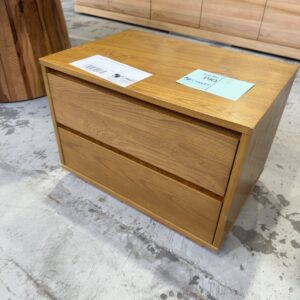 EX DISPLAY ROLAND OAK BEDSIDE TABLE SOLD AS IS