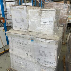 PALLET OF TOILET PANS, SOLD AS IS