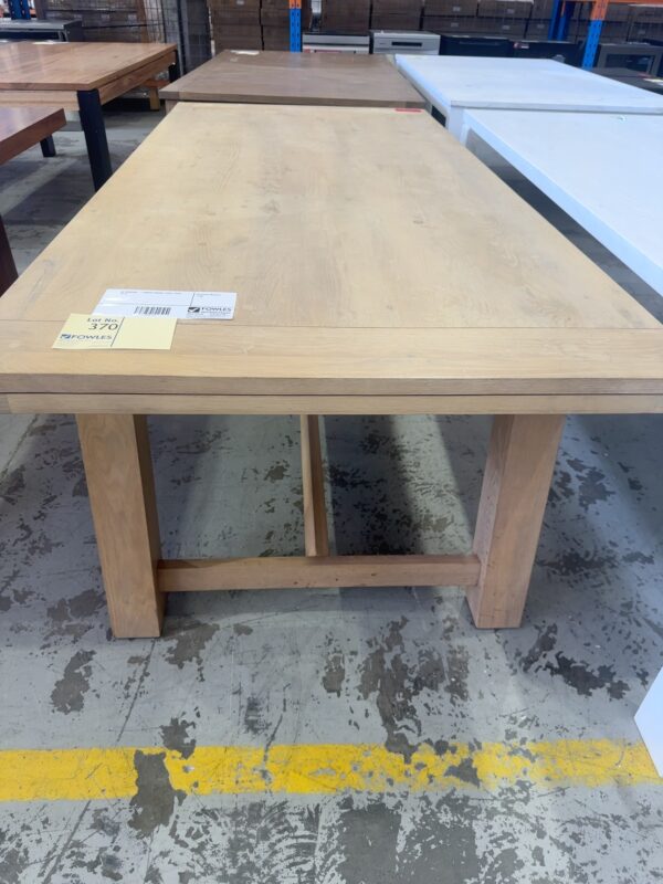 EX STAGING - TIMBER DINING TABLE, SOLD AS IS