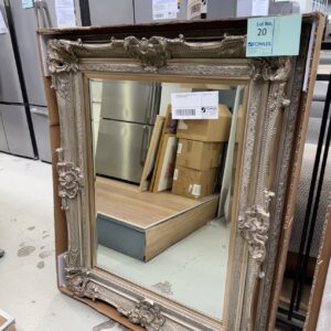 NEW ORNATE SILVER FRAMED MIRROR 663S 96CM X 125CM RRP$899