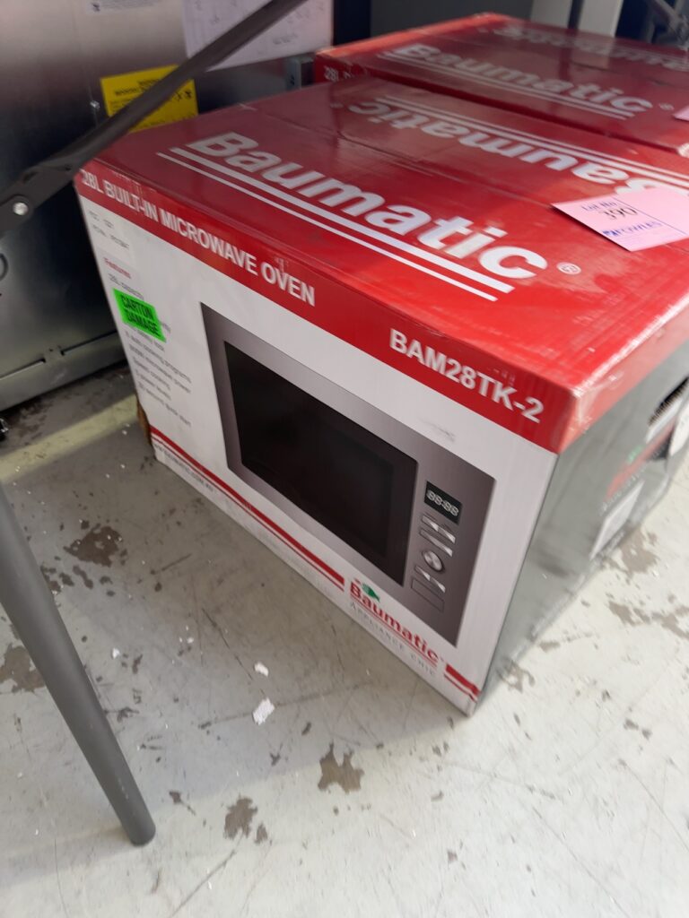 CARTON DAMAGE STOCK - BAUMATIC BAM28TK BUILT IN MICROWAVE OVEN WITH 3 MONTH WARRANTY