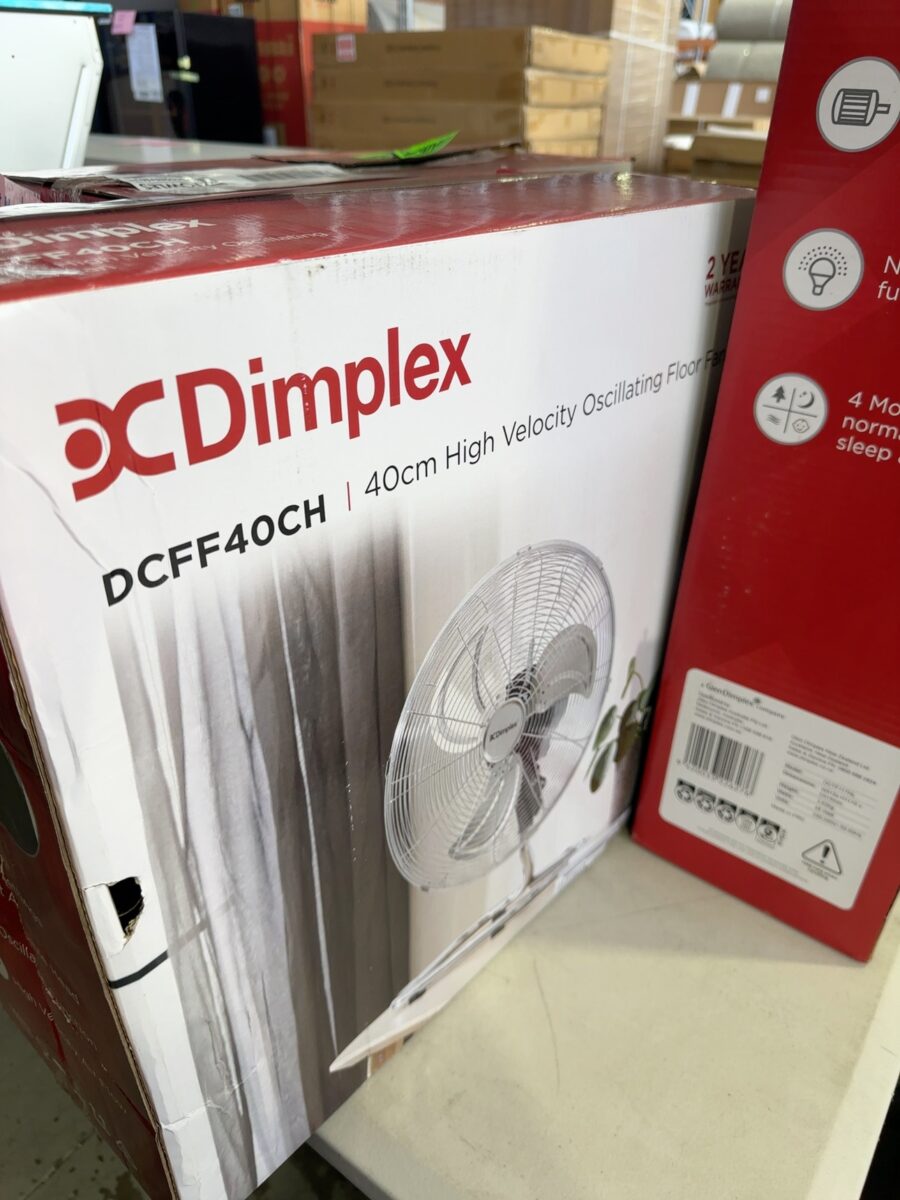 CARTON DAMAGE STOCK - DIMPLEX DCFF40CH - CHROME 40CM HIGH VELOCITY FLOOR FAN, SOLD AS IS 3 MONTH WARRANTY  RRP$119