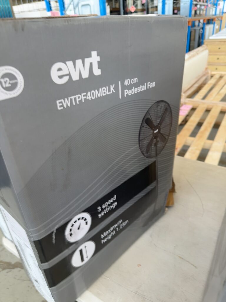 CARTON DAMAGE STOCK - DIMPLEX EWTPF40MBLK 40CM BLACK PEDESTAL FANS3 MONTH WARRANTY