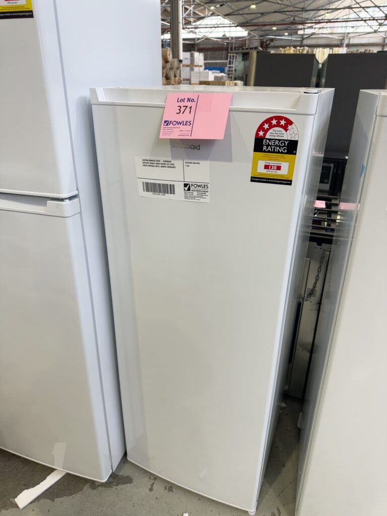 CARTON DAMAGE STOCK - EUROMAID EUF242W SINGLE DOOR FRIDGE 242 LITRE, WHITE RRP$586 WITH 3 MONTH WARRANTY