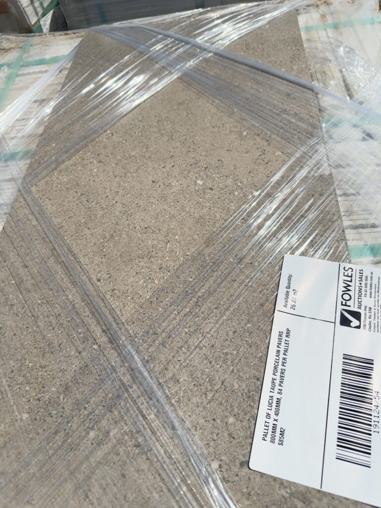 PALLET OF LUCIA TAUPE PORCELAIN PAVERS 800MM X 400MM, 84 PAVERS PER PALLET RRP$85M2