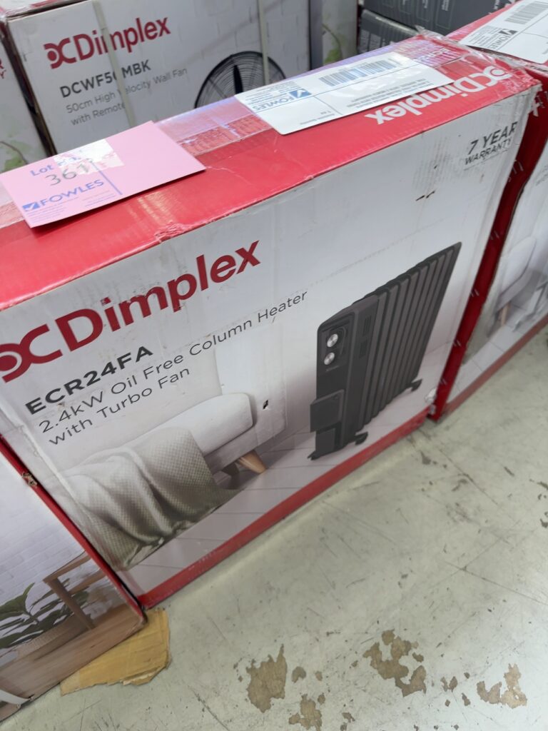 CARTON DAMAGE STOCK, DIMPLEX ECR24FA 2.4KW OIL FREE COLUMN HEATER WITH TURBO FAN, RRP$209, WITH 3 MONTH WARRANTY