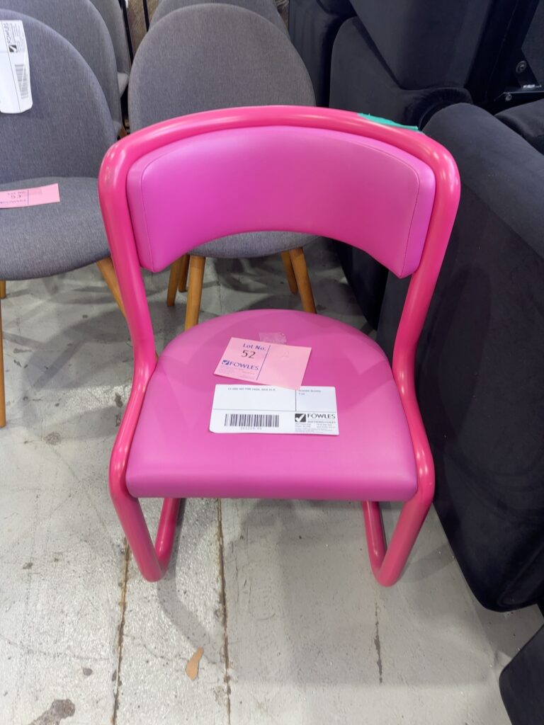 EX HIRE HOT PINK CHAIR, SOLD AS IS