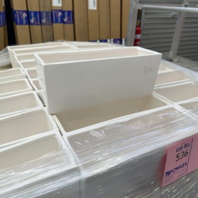 NEW SMALL WHITE TROUGH PLANT POTS