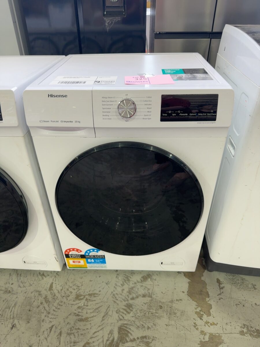 REFURBISHED HISENSE 10KG FRONT LOAD WASHING MACHINE, HWFY1014, 3 MONTH BACK TO BASE WARRANTY