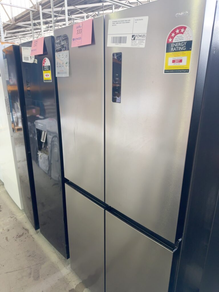 REFURBISHED CHIQ CCD500NS FRENCH DOOR FRIDGE, 3 MONTH BACK TO BASE WARRANTY, SOLD AS IS