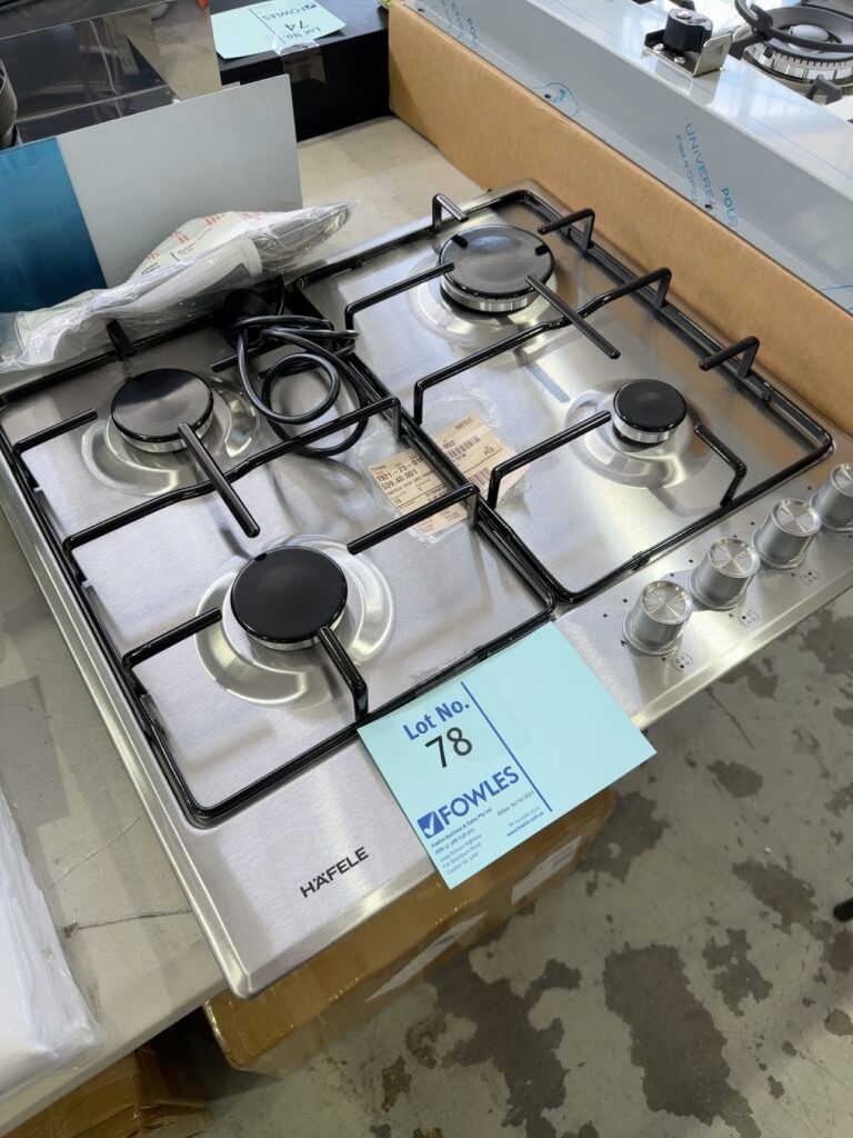 NEW HAFELE 600MM GAS COOKTOP, 4 BURNER ENAMEL TRIVETS, 539.40.001, WITH 12 MONTH WARRANTY