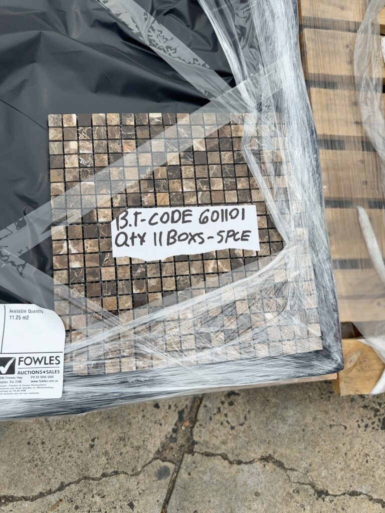 PALLET OF MOSAIC BROWN EMPERADOR POLISHED TILES 305MM X 305MM, 11 BOXES