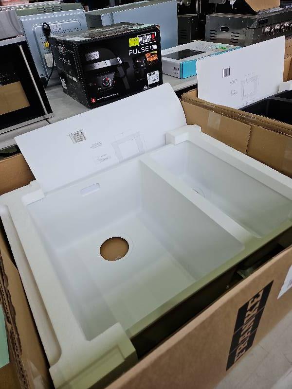 NEW FRANKE POLAR WHITE DOUBLE BOWL UNDERMOUNT KITCHEN SINK SID160PW WITH FRANKE WASTES