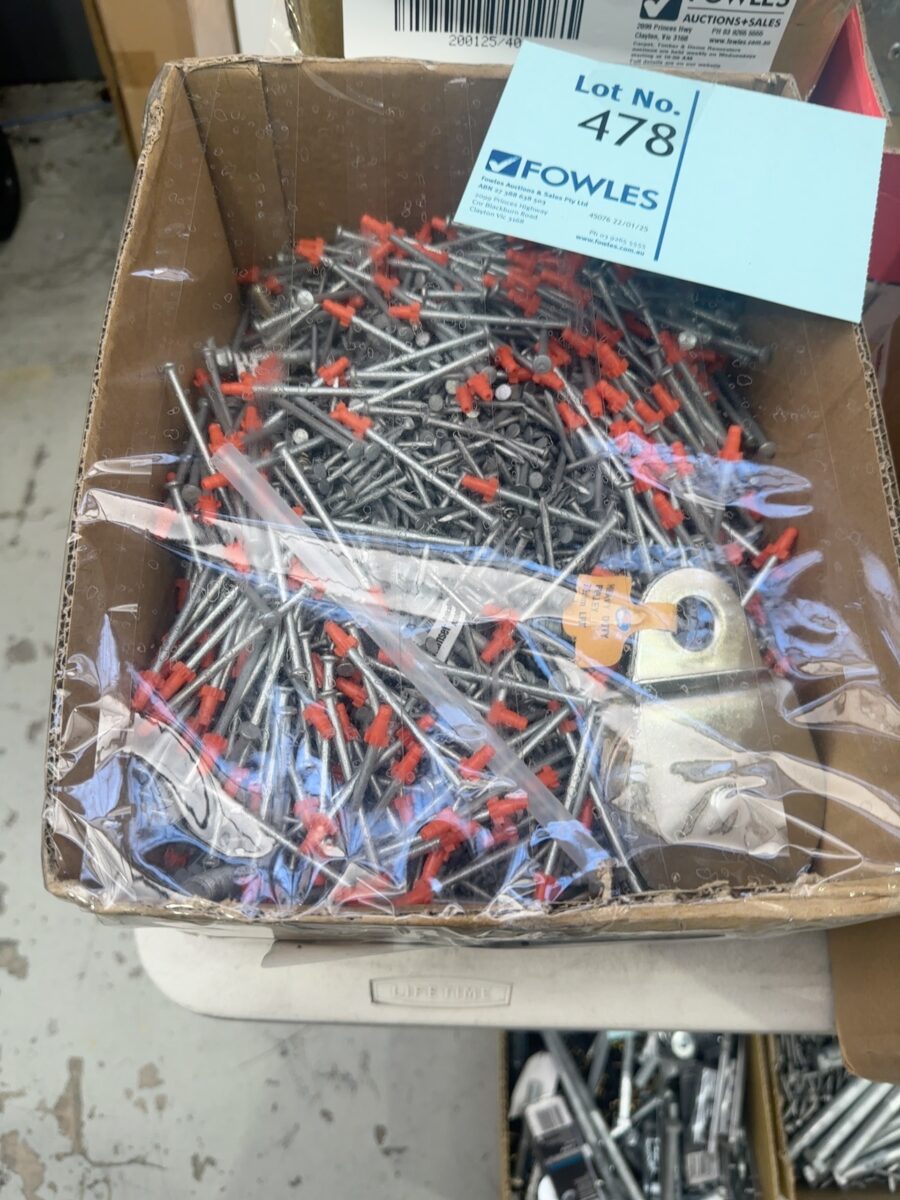 BOX OF ASSORTED HARDWARE STORE STOCK, SOLD AS IS